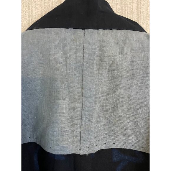 Traditional Japanese Happi Coat Kanji Print Striped Open Front Size Fits L-XL - Picture 10 of 16